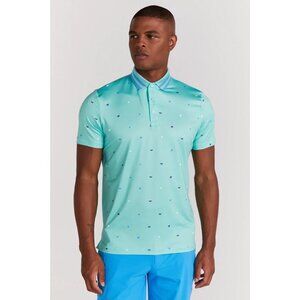 Redvanly Langham Performance Golf Polo Mens Large Blue Green Pool